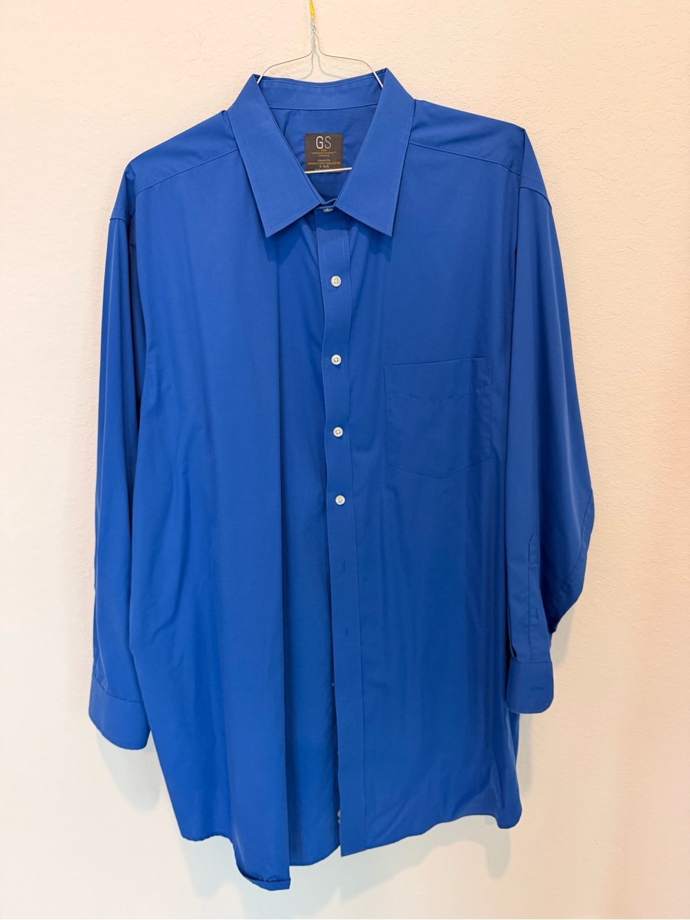 GS Men's Royal Blue Long-Sleeve Dress Shirt